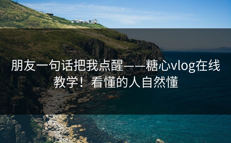 朋友一句话把我点醒——糖心vlog在线教学!看懂的人自然懂 第1张 朋友一句话把我点醒——糖心vlog在线教学!看懂的人自然懂 第1张